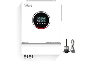 Anern 10200W Hybrid Wechselrichter Solar DC 48Vdc zu AC 220V/230V Reiner Sinus-Wechselrichter PV 90-500V, 2 PV-Eingänge, für 48V Bleisäure oder Lithium Batterie