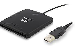 Ewent Lecteur de carte à puce - Lecteur de carte et de carte d'identité - Port USB - compatible PC/SC et WHQL, noir