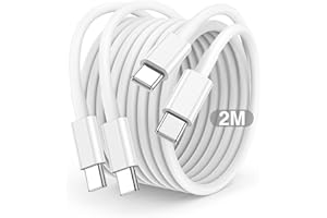 CSXZCOON USB C to USB C Charger Cable 2m, 60W Type C Cable Lead Long Fast Charging Power for Apple iPhone 15 Plus/15 Pro Max, MacBook Pro 2021/2020, iPad Pro 12.9/11 inch/Mini/Air 5/4, Samsung, Pixel