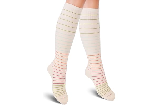SocksLane Bas de Contention en Coton Femme. Chaussettes de Compression Classe 1