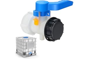 oumuik IBC Auslaufhahn Tank Zubehör DN40, 75/62mm Absperrventil, Tankhahnadapter, Einlass für IBC-Regenwassertank (62MM)