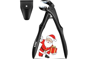 GJNL Toe Nail Clippers for Thick Nails for Seniors, Christmas Stocking Fillers Gifts for Men, Unique Angled Curve Wide Jaw Toenail Clipper with Long Handle for Thick Toenails and Fingernails