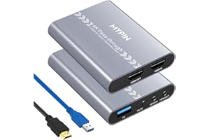 MYPIN Capturadora Vídeo HDMI Tarjeta de Capturadora Audio VÍdeo HDMI a USB 3.0 4K Loop-out 1080P 60FPS Grabación de Juegos Transmisión en Vivo para PS4,Switch, Xbox One y Xbox 360 etc