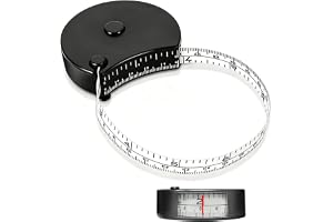 Indragbart Kroppsmåttband för Kroppsmätningar Kompakt Måttband för Midja och Armar med Transparent Fönster för Viktminskning och Fitnessspårning