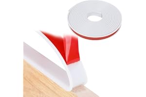 SZKKQKJ 5M U-Shape Self-Adhesive Furniture Edge Tape, Inner Width 16 mm, Flexible TPE Foldable Edge Protection, White, Edging Veneer Tape for Table, Cabinet Protection & Repair