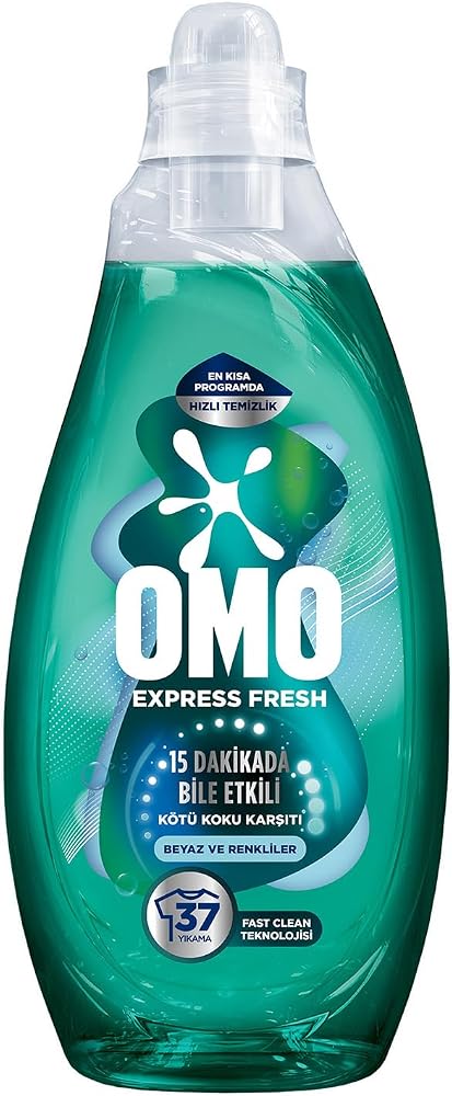 OMO Express Fresh Kötü Koku Karşıtı Beyaz ve Renkliler Sıvı Çamaşır Deterjanı, 1480 ml