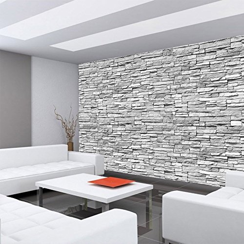 Fototapete Stein – ALLE STEINMOTIVE auf einen Blick ! Vlies PREMIUM PLUS – 400×280 cm – ASIAN STONE WALL No. 2 – GREY – Steintapete Wandbild Steinwand Steintapete Asia Stone Asien – no. 139 - 6
