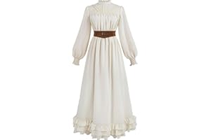 CR ROLECOS Renaissance Costume Women Medieval Fairy Dress with Belt Victorian Dresses For Women