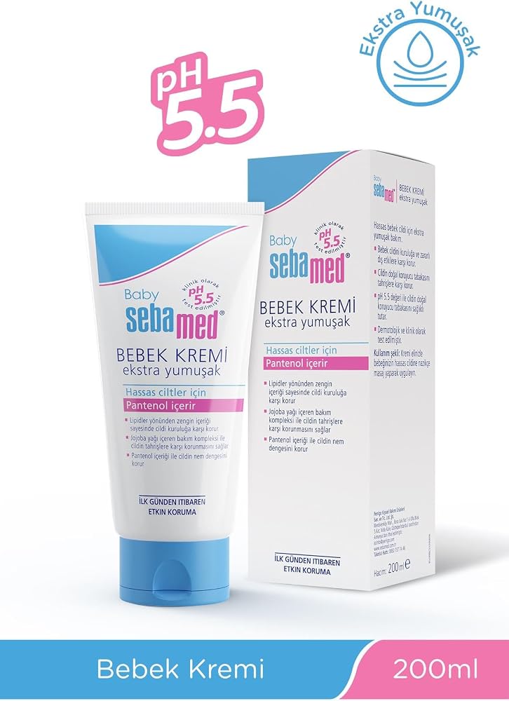 Sebamed Baby Hassas Ciltler Pantenol İçerikli Cilt Kuruluğuna Karşı Etkili Ekstra Yumuşak Bebek Kremi 200 ml