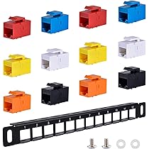 GeeekPi 12 Port Blank Keystone Patch Panel, 0.5U CAT5/CAT5e/CAT6/CAT6a Netwerk Patch Panel voor DeskPi RackMate T1/T0/T2 Rackmount en 10 Inch Server Rack/Netwerkkast