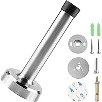 Fermaporta Regolabile Da 7 A 10,8 Cm In Acciaio Inox - Con Tampone Gomma, Per Parete O Battiscopa - Foto 14