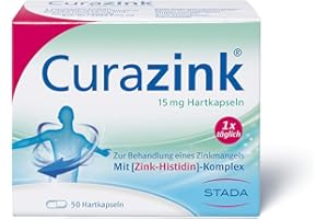 ‎CURAZINK Curazink Hartkapseln - Arzneimittel zur Anwendung bei einem klinisch gesicherten Zinkmangel - hochdosiert mit 15 mg Zink im einzigartigen Zink-Histidin-Komplex, 50 Stück