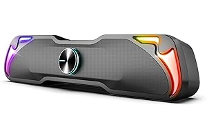 AD ADVANCE SOUNDPHONIC Barre DE Son Gaming PC/Mac I ALIMENTE par USB I Commande Tactile I Grille Metal I Connexion Prise Jack OU Bluetooth I Retro ECLAIRAGE RGB I 6W RMS I Design ET Compact