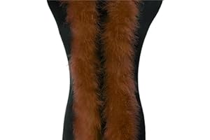 haiaxx Boa di piume di marabù, 2 m, albero di Natale, piume di tacchino, nastro per vestire abiti da sposa, scialle fai da te, artigianato fai da te, piume marrone