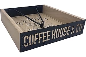 DAMDAM GO Servilletero Madera Metal Negro para Cocina 21x21x5 cm (Modelo A)