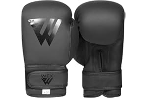 WFX Gants de boxe pour enfants de 2 à 170 g - Pour entraînement MMA garçons et filles - Sac de frappe - Muay Thai - Noir mat - Cadeau pour enfants