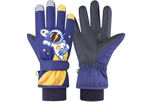 TOKYMOON Kinder Skihandschuhe Snowboard Handschuhe Schneehandschuhe wasserdichte Und Winddichte Winter Handschuhe Anti-Rutsch Plüsch Gefüttert Warm Handschuhe für Mädchen Jungen