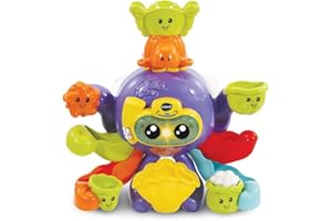 VTech - Polo, Mon Poulpe Rigolo, Jouet De Bain Enfant, Jouet Interactif Pour le Bain, Jouet dès 1 An - 1/5 ans - Version FR