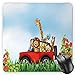 Produktbild HYYCLS Zoo Mauspads, Cartoon Style Wildlife Animals Riding a Car in Park with Grass and Roses Journey Trip, Standard Size Rectangle Non-Slip Rubber Mousepad, Multicolor