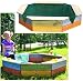 Produktbild alles-meine.de GmbH Holz - Sandkasten -  Bunte Farben  - Ø 132 cm - 8 Eckig - mit Abdeckplane / ..
