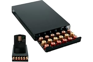 ZENO Coffee Capsule Pod Holder with Sliding Draw For Nespresso Coffee Machine Stand & 60 Capsule Pod Holder