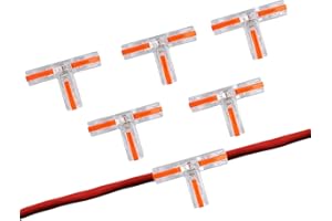 JOYAN T-type Wire Connector, 6 PCS Compact Wire Conductor Connector, 3-Port Quick Wire Splice Connectors, 32A Rated Current, Orange