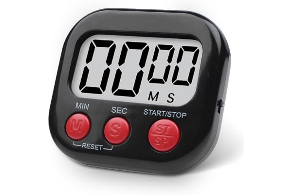 Minuteur de Cuisine magnétique avec Grand écran LCD, minuteries pour la Cuisson, l'étude, Alarme puissante et Compte à rebours(inclure la Batterie)