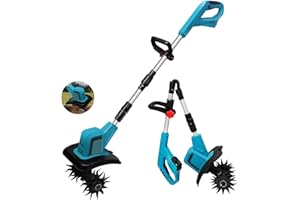 OAMGER Akku-Bodenhacke für Makita 18V Batterie, 550W Gartenfräse Akku, 20cm Bodenbearbeitungstiefe,15cm Bearbeitungsbreite, 360RPM, Klappbar Gartenfräse Elektrisch (Ohne Akku)
