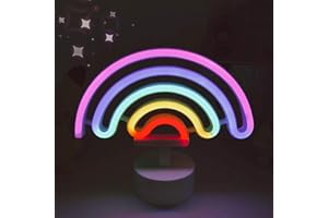 LED Arc en Ciel Enseigne Lumineuse, ZVO Veilleuse Nuit au Néon, Néon USB/Piles Sign Decor Light, Murale Décoration pour Anniversaire de Fête, Chambre d'enfant, Éclairage de Noël, Salle de Séjour