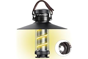 V VILISUN Luci da Campeggio, 4 Modalità di Illuminazione, Rotante Dimmerazione, 2000 mAh per luci da campeggio, Impermeabile IP44, Torce ricaricabili per Campeggio, Emergenza ecc