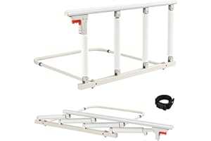 HLIEEOSFCN Brolteja Barandillas de Cama,Rieles de Cama Plegable para Personas Mayores,Barandilla Lateral para Cama de Ancianos,barandilla Plegable de Seguridad para discapacitados, 4 pilares
