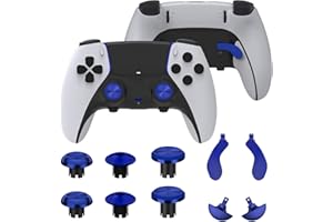 CHARM FOCUS Metal Thumbsticks for PS5 Edge Controller, Metallic Back Paddles Triggers Buttons Joysticks for PS5 Dualsense Controller, Replacement Accessories Parts for PS5 Edge Controller Analog Joystick