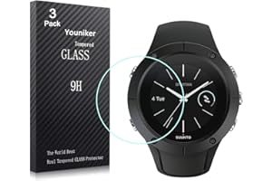 Youniker 3 Pezzi per Suunto Spartan Trainer Wrist HR Pellicola Protettiva in Vetro Temperato per Suunto Spartan Trainer Watch Pellicola Proteggi Schermo in Vetro Temperato Anti-graffio Senza Bolle