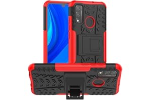 Yiakeng Funda Huawei P Smart 2020 Carcasa, Silicona a Prueba de Choques Soltar Protector con Kickstand Case para Huawei P Smart 2020 (Rojo)