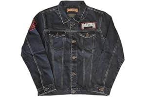 Pantera Denim Jacket Vulgar Display of Power Band Logo Official Unisex Blue