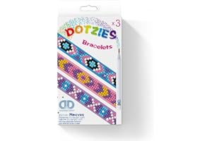 Diamond Dotz Pulseras Diamond Painting Personalizables. Pack de 3 Brazaletes Ajustables de Pintura con Diamantes. DIY Manualidades de Diamantes 5D para Niños y Adultos