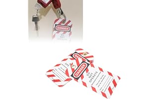 ‎DIOCHE Lockout Tagout Tags – 10er Pack – Premium Compliance Sicherheitsetiketten für Aussperrung Lockout Tag Gefahr Nicht in Betrieb Nehmen Sicherheitswarnung Vorder-/Rückseite Aufkleber PVC für Ausrüstung