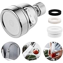 Aeratore Rubinetto Cucina 360° - 3 Modalità Flusso, Risparmio Idrico, Con 5 Adattatori - Foto 8
