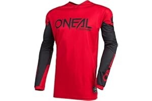 O'NEAL | Motorcycle-Jersey | Enduro Motocross | Breathable Fabric, Padded Elbow Protection, fit for Maximum Freedom of Movement | Jersey Element Threat | Adult | Black Red | Size XXL