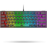 LexonElec K61 60% Percent Keyboard Gaming PC RGB Lighting Black - Mini UK Layout QWERTY Keyboard - Mechanical Feel Ergonomics - Anti-Ghosting Double Shot Keycaps - For Laptop Computer