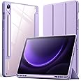 JETech Case for Samsung Galaxy Tab S10 FE / S9 FE 10.9-Inch with S Pen Holder, Clear Transparent Hard PC Back, Protective Tri-Fold Stand Tablet Cover, Auto Wake/Sleep (Light Purple)