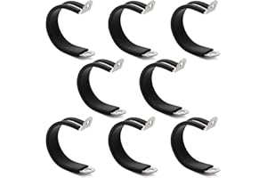 YYIGVMO 9 Pezzi 32mm Fascette Stringitubo in Gomma, Clip a P Rivestite in Gomma, Morsetto a P in Acciaio Inox 304, per Fissare Tubi e Cavi