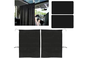 AevQuas 3 Pack Car Divider Privacy Curtains, Black Car Seat Partition and Removable Curtain Sun Shade Side Window Covers for SUV and General Vehicles Prevents Peeping and Protects Privacy