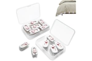 gaoduanluoluo 12 Stück Bettdecken-Clips, Bettlakenhalter, Anti Rutsch Bettdeckenbezug Clips, Bettdecken Clips Fixer für Dicke Decken, Bettdecken Halterung Clip Prevent Bunching & Shifting (Weiß+Weiß)