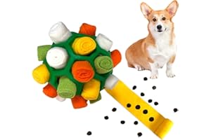 CIIVURR Schnüffelball für Hunde, Interaktive Schnüffelteppich Schnüffelspielzeug für Hunde Training Tragbarer Haustier Puzzle Snuffle Ball Toys für Kleine Mittelgroße Groß Hunde Haustier (Weiß Gelb)