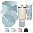 Hugewth 4PCS Silicone Cup Boot for Stanley 40 oz Quencher H2.0 Tumbler with Handle & Stanley Iceflow 20oz 30oz, BPA Free Anti-Slip Bottom Silicone Sleeve Cover for Water Bottle Boot 12oz - 24oz