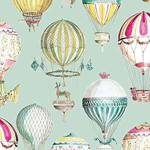 hot air balloon kids room wallpaper non-woven wallpapers ...