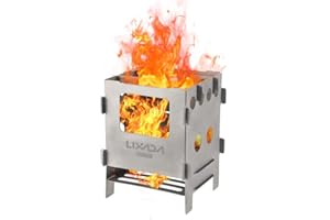 Lixada Portatile Acciaio Inossidabile Leggero Pieghevole Stufa a Legna Campeggio Esterna Cucina Picnic