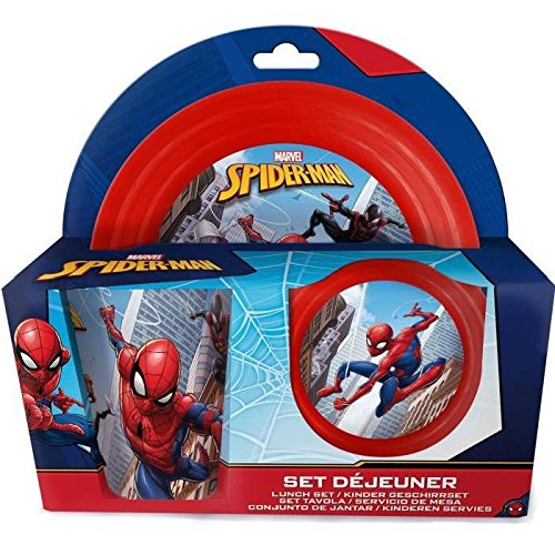 Preisvergleich Produktbild SPIDERMAN Set Déjeuner Plastique 3 Pieces - Rouge