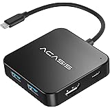Hub USB-C Multi-Port con HDMI 4K, Power Delivery 100 W 3 porte USB 3.0 1 porta Type-C 3.0 Adattatore splitter per MacBook, Ma
